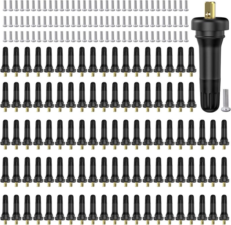 Dueilgo 100Pcs TPMS 20008 Rubber Snap-in Tire Valve Stems Compatible with Chevy GMC Buick Ford Cadillac Pontiac Lincoln Subaru etc. - Image 1